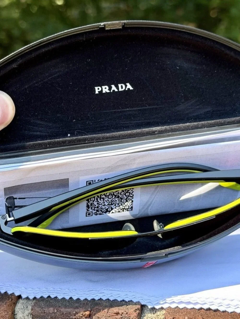 Prada Linea Rossa PS 50YS Sunglasses Matte Black Neon Yellow Aviator 62mm W/ COA
